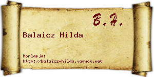 Balaicz Hilda névjegykártya